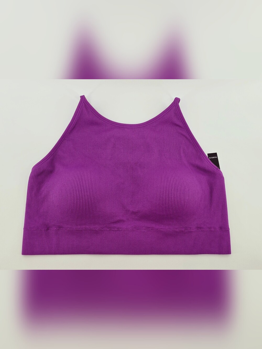 Torrid Seamless Rib High Neck Bralette Byzantium Purple - Size 3 / Plus Size 3X - Picture 5 of 17